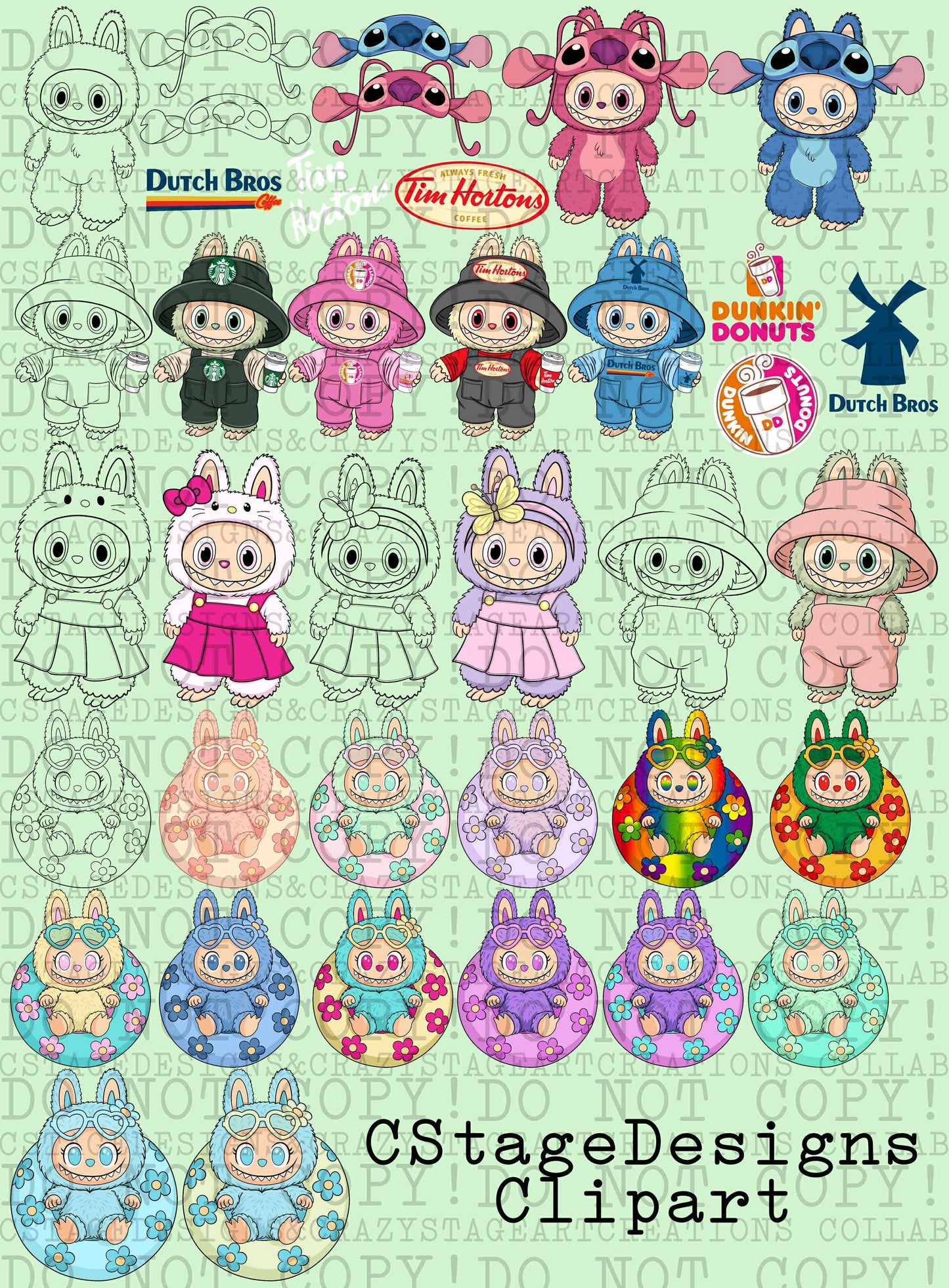 HANDDRAWN (CLIPART) LAB COLLAB CSAC & CSTAGE DESIGNS