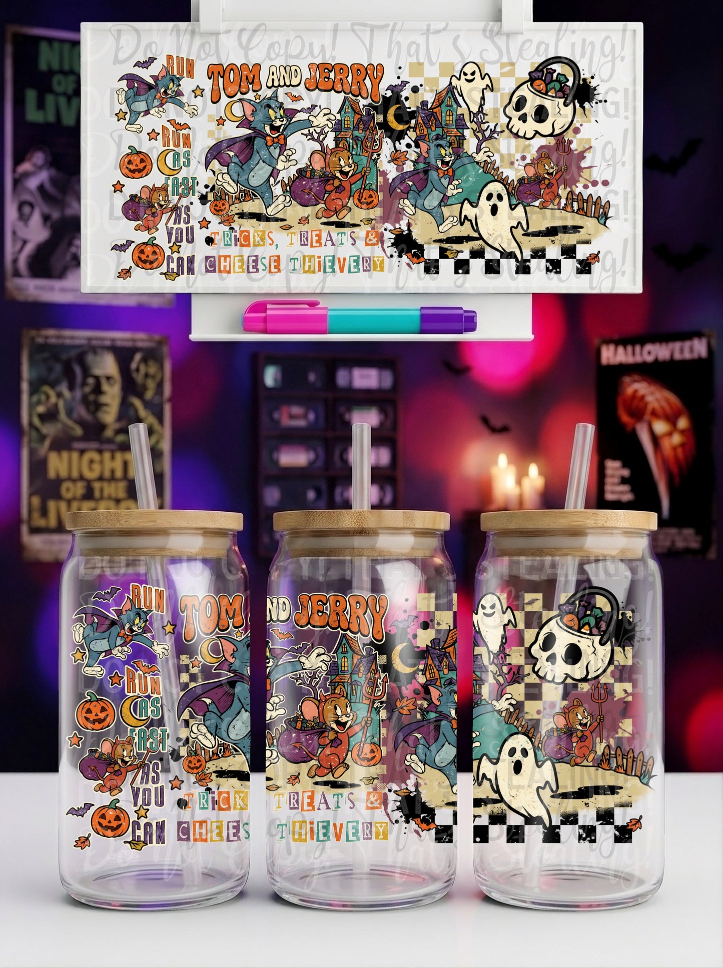 Cat & Mouse Halloween 16OZ LIBBY