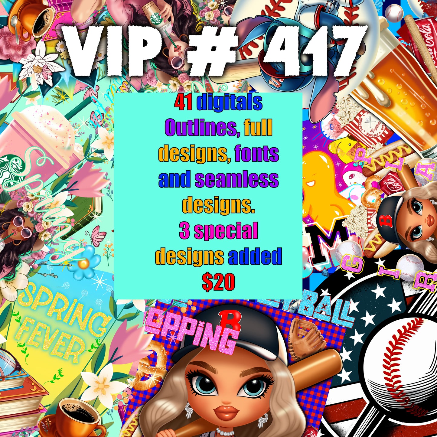 VIP # 417 BASEBALL, SPRING + BUNDLE PNGS