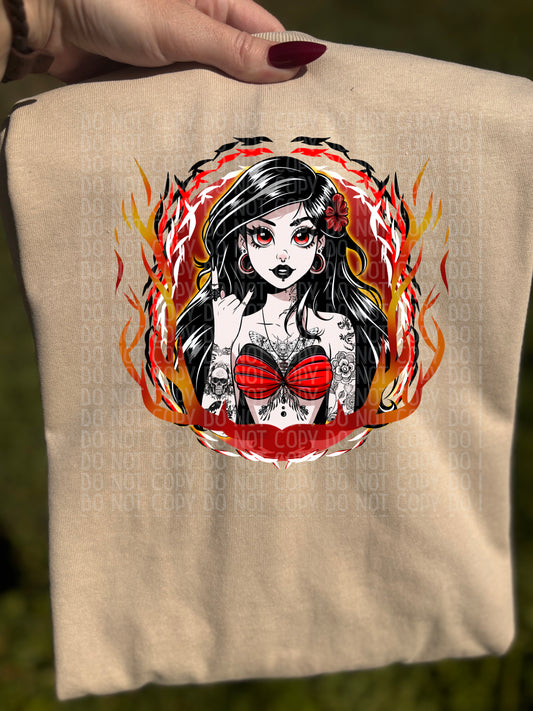 Mermaid in Flames PNG SINGLE