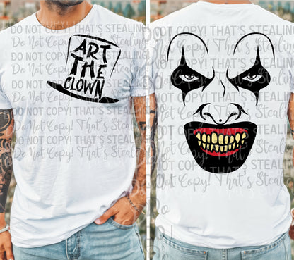 White and black clown PNG