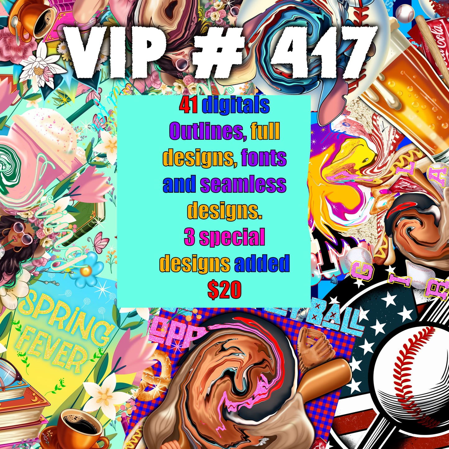 VIP # 417 BASEBALL, SPRING + BUNDLE PNGS