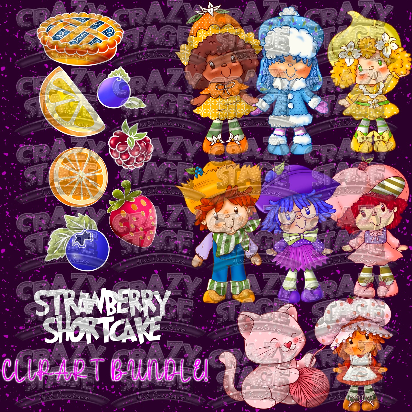 Cake & friends clipart bundle