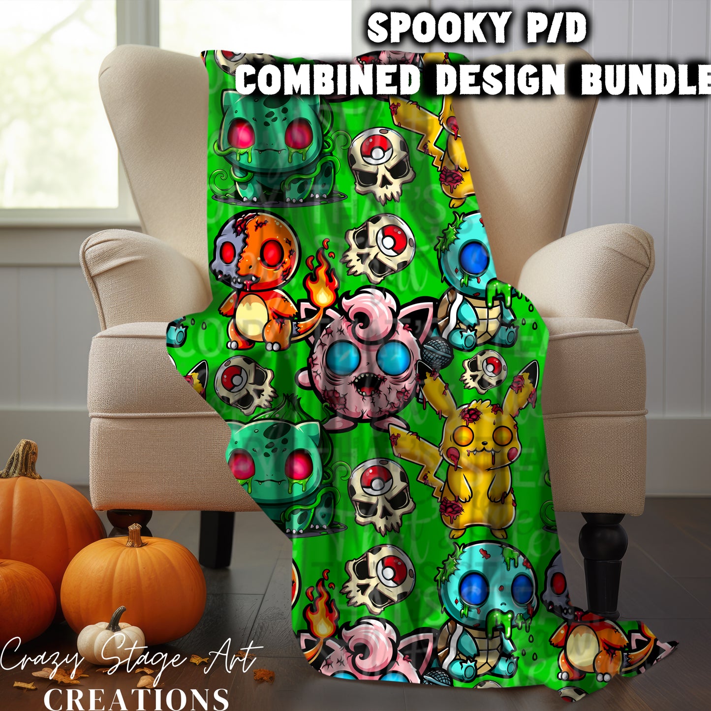 Spooky P/D COMBINED BUNDLE clipart included