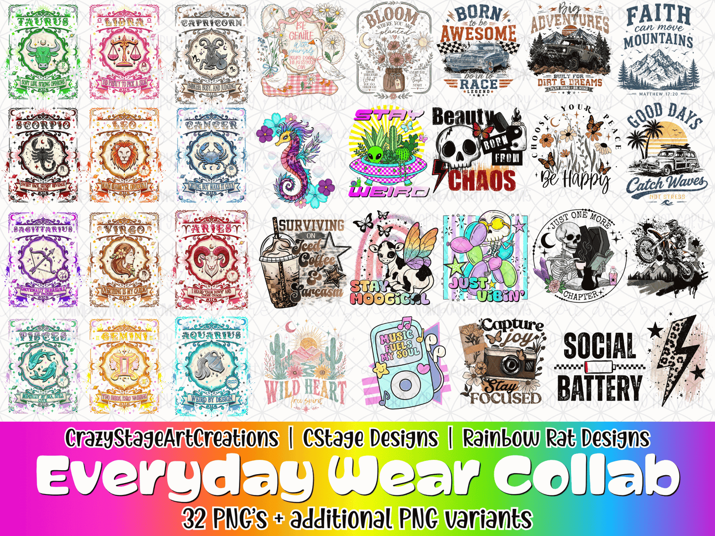 Everyday Wear PNG Only Collab- CSAC X CStage X Rainbow Rat Designs