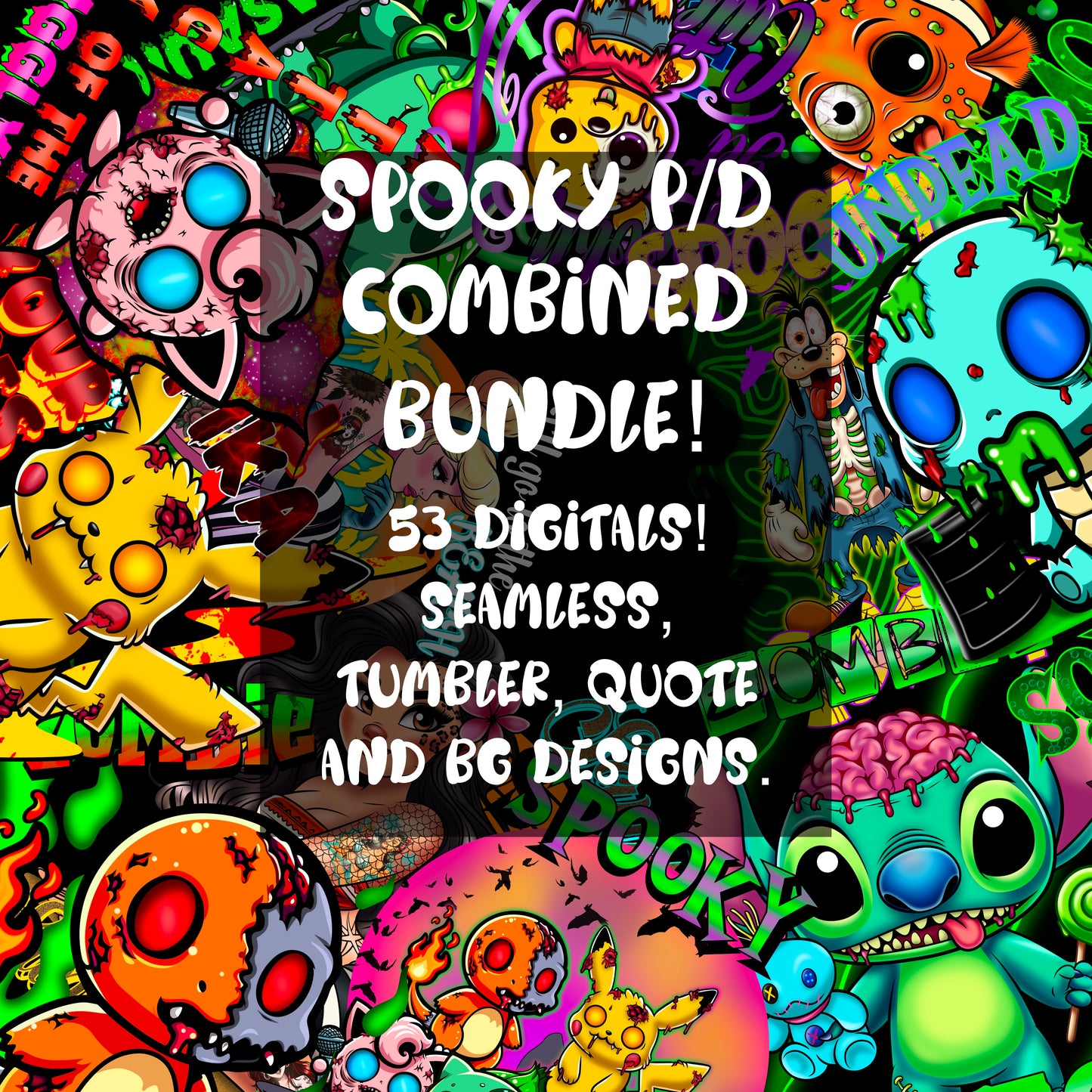 Spooky P/D COMBINED BUNDLE clipart included