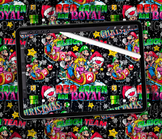 Red Green & Royal SEAMLESS MULTIPLE COLOR