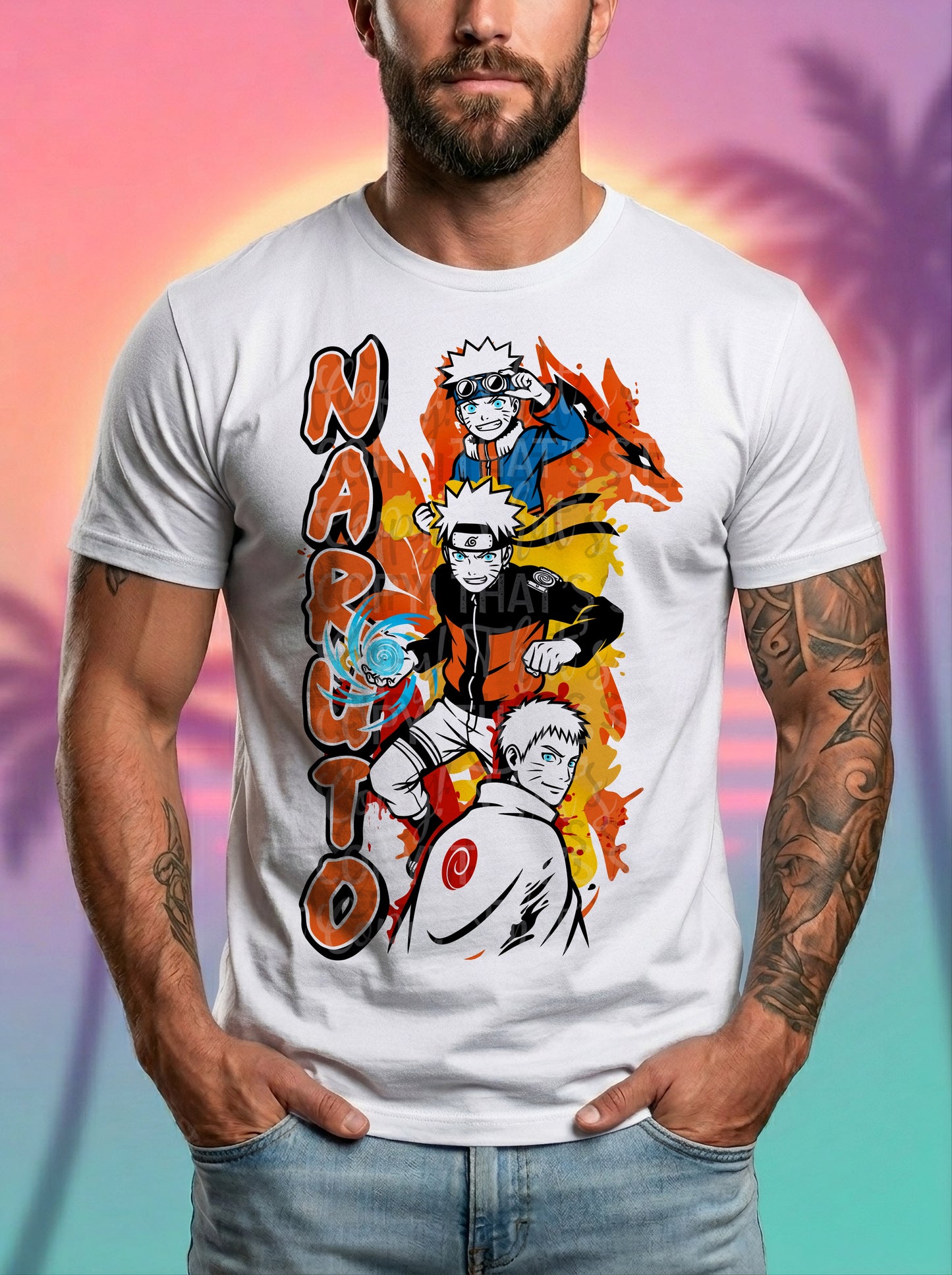Orange Anime PNG SINGLE WITH BACK