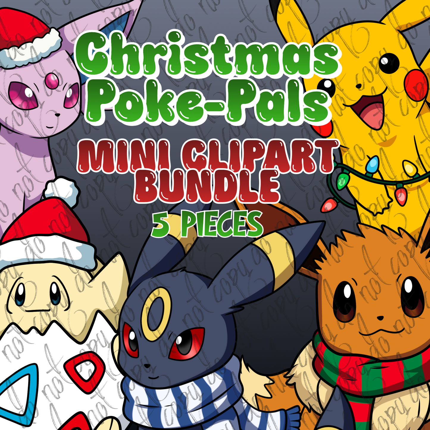 Christmas Poke-Pals Clipart Mini Bundle